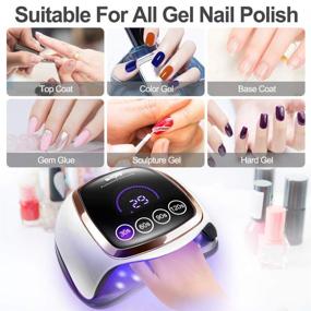 img 2 attached to 💅 Профессиональная 168W гель UV LED лампа для ногтей с 4 режимами таймера, автоматическим сенсором и сенсорным ЖК-дисплеем - лампа для полимеризации геля для использования в салоне и дома