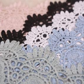 img 2 attached to 👑 European Crown Pattern Inelastic Embroidery Lace Trim - 9CM Width, Ideal for DIY Clothing, Accessories, Curtains, Tablecloths, and Slipcovers. Includes 4 Yards, Color: White.