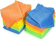 24-pack microfiber cleaning cloths - 4 colors, softer and more absorbent dust cloths, lint-free cleaning rags, multipurpose towels for home, kitchen, car, window cleaning - size 16x12 inches logo