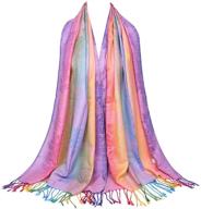 🌺 vibrant blooms: colorful flowers jacquard pashmina - women's scarves & wraps and accessories - thm02 03 logo