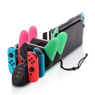 🎮 controller charger for nintendo switch - 6 in 1: charge 4 joy-con controllers, 2 pro controllers, 2 joy-con wrist straps with usb 2.0 plug and ports logo