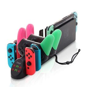 img 4 attached to 🎮 Controller Charger for Nintendo Switch - 6 in 1: Charge 4 Joy-Con Controllers, 2 Pro Controllers, 2 Joy-con Wrist Straps with USB 2.0 Plug and Ports