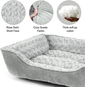 img 2 attached to 🐶 SIWA MARY Large, Medium, and Small Dog Beds – Machine Washable Rectangle Pet Bed with Soft and Thickened Breathable Dog Sofa Bed – Anti-Slip Bottom Puppy Beds