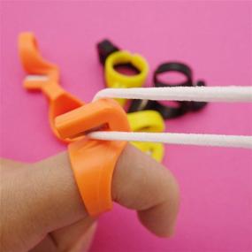 img 1 attached to 🔪 Cutting-Edge 9-Piece Plastic Quilting Sewing Thread Cutter Ring - A Perfect Finger Cutting Tool for Yarn and Thread in Random Colors