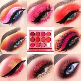 img 3 attached to 💄 Палетка теней для век DE’LANCI Red Pink: Профессиональная, высоко пигментированная, 12 оттенков, водостойкая и не тестируется на животных