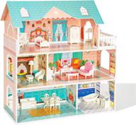🏠 robud dollhouse for girls with wooden furniture logo
