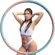 get fit and lose weight with the exercise fitness weighted hoops for adults - 6 section weighted hoola hoop in pink-blue! логотип