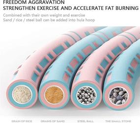 img 1 attached to Get Fit and Lose Weight with the Exercise Fitness Weighted Hoops for Adults - 6 Section Weighted Hoola Hoop in Pink-Blue!