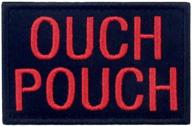 🔴 red & black ouch pouch embroidered patch: tactical moral applique with fastener hook & loop emblem logo