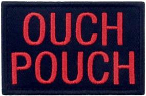 img 4 attached to 🔴 Red & Black Ouch Pouch Embroidered Patch: Tactical Moral Applique with Fastener Hook & Loop Emblem