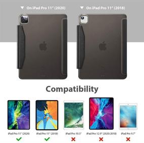 img 3 attached to 📱 ESR Yippee Trifold Smart Case for iPad Pro 11 2020 - Black | With Screen Protector, Auto Sleep/Wake, Pencil Wireless Charging Support | Lightweight Stand Case Cover with Clasp