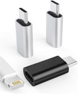 ⚡️ 3pack lightning female to usb-c male adapter: fast charging for samsung galaxy s20 ultra, google pixel, lg, ipad pro, and more logo