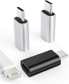 img 4 attached to ⚡️ 3Pack Lightning Female to USB-C Male Adapter: Fast Charging for Samsung Galaxy S20 Ultra, Google Pixel, LG, iPad Pro, and More