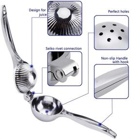 img 2 attached to 🍋 Piduules Manual Lemon Squeezer, Handheld Anti-Rust Metal Citrus Juicer with Press, Lemon Lime Squeezer for Juice Making or Cooking (2.75-Inch Bowl Diameter)