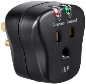 img 2 attached to 🔌 Monoprice 115877 Portable Mini Power Surge Protector Wall Tap - Black, UL Rated 540 Joules with Grounded and Protected Light Indicator - 1 Outlet