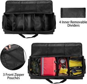img 1 attached to 🚗 Black Under Seat Storage Bag for SuperCrew Cab Trucks - SAMDEW Under Seat Organizer with 4 Detachable Inner Dividers & Anti-slip Bottom, Perfect Fit for Crew Cab (Full Size Trucks)