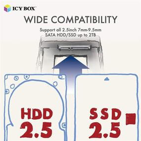 img 1 attached to 💻Алюминиевый внешний жесткий диск/корпус ICY BOX для накопителя SATA 2.5 дюйма - USB 3.1 Type-C, передача данных 10 Гбит/с - Совместим с 2.5-дюймовыми жесткими дисками/SSD