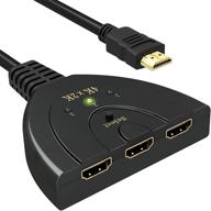 📺 hdmi-переключатель 4k 3 порта - vilcome 3x1 hdmi-разветвитель 3 в 1 с шлейфовым кабелем - поддержка 4k, 3d, hd 1080p для xbox ps4 roku hdtv - отображение на одном мониторе логотип