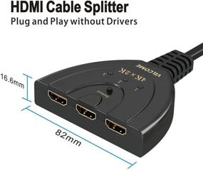 img 2 attached to 📺 HDMI-переключатель 4K 3 порта - VILCOME 3x1 HDMI-разветвитель 3 в 1 с шлейфовым кабелем - Поддержка 4K, 3D, HD 1080P для Xbox PS4 Roku HDTV - Отображение на одном мониторе