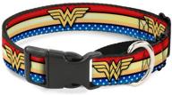 💪 buckle-down wonder woman logo stripe/stars martingale dog collar: unleash your pet's superhero style! logo