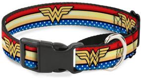 img 2 attached to 💪 Buckle-Down Wonder Woman Logo Stripe/Stars Martingale Dog Collar: Unleash Your Pet's Superhero Style!