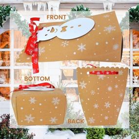 img 2 attached to 🎅 12-Piece Orapink Christmas Candy Bags for DIY Xmas Party Favors - Gift Treat Bags with Christmas Elements Patterns & Kraft Paper Gift Boxes for Xmas Cookies