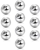 🔵 vcmart 16g 3mm replacement balls, 14g 5mm piercing balls - externally threaded nipple industrial tongue belly nose lip ear piercing barbell parts logo