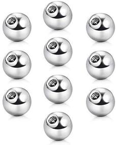 img 1 attached to 🔵 Vcmart 16G 3mm Replacement Balls, 14G 5mm Piercing Balls - Externally Threaded Nipple Industrial Tongue Belly Nose Lip Ear Piercing Barbell Parts