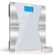 📊 smart bluetooth bathroom weight scale - high precision body composition monitor for weight, water, bmi, bmr - ios android app - 396 lbs capacity (white) logo