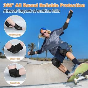 img 3 attached to 🛹 Vancok Knee Pads and Protective Gear Set - Ultimate Safety for Skateboarding, Roller Skating, Cycling, and More!