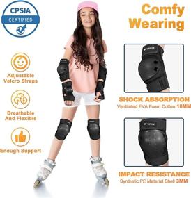 img 1 attached to 🛹 Vancok Knee Pads and Protective Gear Set - Ultimate Safety for Skateboarding, Roller Skating, Cycling, and More!