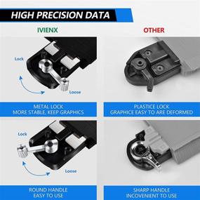 img 2 attached to 📏 Contour Gauge Profile Tool - Ivienx Contour Gauge Duplicator Set with Level and Mini Tape Measure - Perfectly Record Size, Shape, and Angle - Profile Gauge with Metal Lock for Precision Copying - Ideal Gifts for Dad or Men