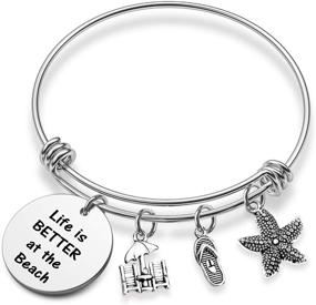 img 4 attached to Embrace the Beach: Life is Better with our Beach Bracelet, a Perfect Beach Lover Gift with Stunning Beach Themed Jewelry, an Ideal Summber Ocean Bracelet