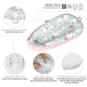 img 1 attached to 👶 Ultimate Co-Sleeping Solution: Baby Nest for 0-12 Months Pink Newborn Lounger & Portable Bassinet - Cosleeper for Safe and Comfortable Toddler Sleeping