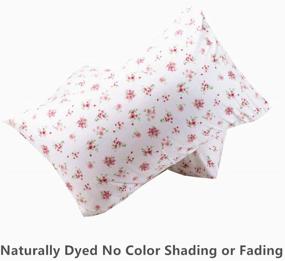 img 2 attached to 🌸 Premium 600 Thread Count White Floral Cotton Pillowcase Set - Standard Size