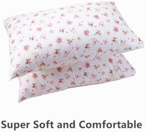 img 1 attached to 🌸 Premium 600 Thread Count White Floral Cotton Pillowcase Set - Standard Size