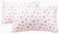 🌸 premium 600 thread count white floral cotton pillowcase set - standard size logo