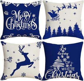 img 4 attached to Artmag Christmas Farmhouse Decorative Slipcovers Home Decor