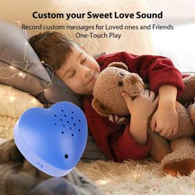 img 1 attached to 🧸 EKSEN 2 Pack Teddy Bear Voice Recorder - 30 Seconds Toy Voice Box for Stuffed Animal. Simple Recording, Ideal for DIY Gifts. (Heart-Recorder, Blue)