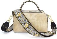 🌸 vintage flower design crossbody purse strap - adjustable replacement handbag/guitar strap with wide style logo