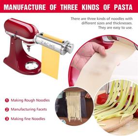 img 2 attached to 🍝 Pasta Maker Attachments for KitchenAid Mixer - Pasta Roller and Cutters for Stand Mixer, KitchenAid Accessories - Dough Sheeter, Spaghetti Cutter, Fettuccine Cutter, and Cleaning Brush - Noodle Maker 3 Pack