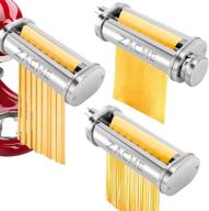 🍝 pasta maker attachments for kitchenaid mixer - pasta roller and cutters for stand mixer, kitchenaid accessories - dough sheeter, spaghetti cutter, fettuccine cutter, and cleaning brush - noodle maker 3 pack logo