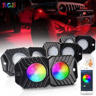 🚗 zjusdo led rock lights: 4pcs rgb pods for underglow multicolor effect - car, truck, atv, utv, suv, motorcycle, boat - 12 months warranty logo