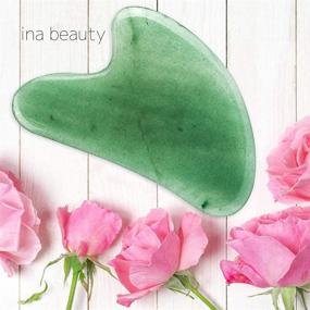 img 2 attached to 🧡 Natural Jade Stone Gua Sha Heart by Ina Beauty - Facial Lifting, Puffiness Reduction, and Tightening