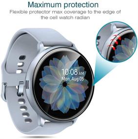 img 2 attached to 📱 6-Pack Screen Protector for Samsung Galaxy Watch 4 44mm / Galaxy Watch Active 2 44mm – Maximum Coverage, Crystal Clear, Case-Friendly, Flexible Film for SmartWatch