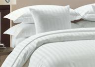 🏨 premium hotel quality 800 thread count egyptian cotton duvet cover set – super king size (98" x 108"), elegant white stripe design logo