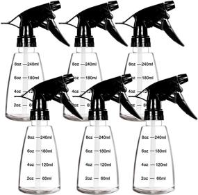 img 4 attached to Youngever 6 Pack 8oz Clear Plastic Spray Bottles - Ideal for Hair and Cleaning Solutions