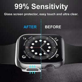 img 1 attached to Liwin 3-Pack Tempered Glass Screen Protector Cases Compatible With Apple Watch SE / Series 6 / 5 / 4 40Mm