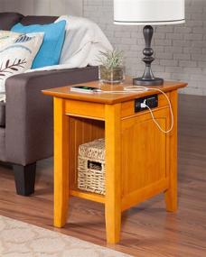 img 1 attached to 🔸 Stylish and Functional: Atlantic Furniture Nantucket Side Table in Caramel Latte Rubberwood