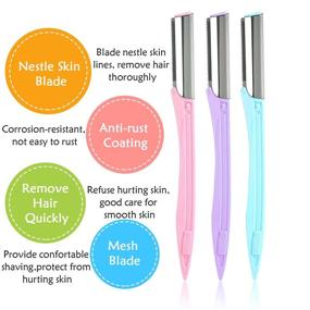 img 1 attached to Precision Facial Shaver & Eyebrow Trimmer Razor Set - Dermaplaning Tool with 5 Razors, Includes Eyebrow Tweezer - Face Hair Remover for Women